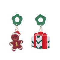 Wholesale Jewelry Cartoon Style Christmas Tree Santa Claus Alloy Plating Drop Earrings sku image 7