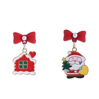 Wholesale Jewelry Cartoon Style Christmas Tree Santa Claus Alloy Plating Drop Earrings sku image 11