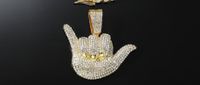 Hip Hop Letra Aleación Embutido Diamantes De Imitación Hombres Collar Colgante sku image 1