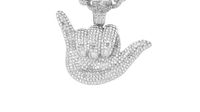 Hip Hop Letra Aleación Embutido Diamantes De Imitación Hombres Collar Colgante sku image 2