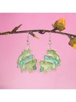 Wholesale Jewelry Funny Streetwear Frog Skull Arylic Zinc Alloy Drop Earrings main image 10
