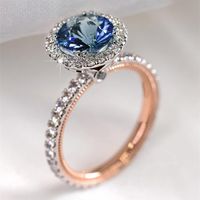 Neue Mode Kupfer Zirkon Damen Ring Versilberter Mikro Smaragd Ring sku image 9