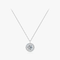 Ig Style Elegant Round Sterling Silver Rhodium Plated Zircon Necklace In Bulk main image 2