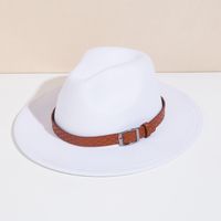 Unisex Basic Cowboy Style Solid Color Big Eaves Fedora Hat sku image 1