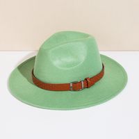 Unisex Basic Cowboy Style Solid Color Big Eaves Fedora Hat sku image 5