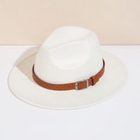 Unisex Basic Cowboy Style Solid Color Big Eaves Fedora Hat main image 7