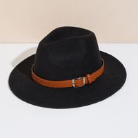 Unisex Basic Cowboy Style Solid Color Big Eaves Fedora Hat main image 6