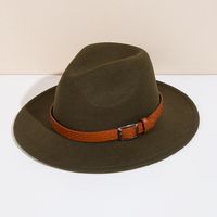 Unisex Basic Cowboy Style Solid Color Big Eaves Fedora Hat sku image 11