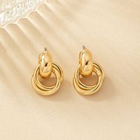 Wholesale Jewelry Simple Style Solid Color Metal Gold Plated Plating Drop Earrings main image 3