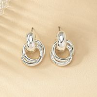 Wholesale Jewelry Simple Style Solid Color Metal Gold Plated Plating Drop Earrings main image 4