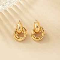 Wholesale Jewelry Simple Style Solid Color Metal Gold Plated Plating Drop Earrings sku image 2