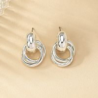 Wholesale Jewelry Simple Style Solid Color Metal Gold Plated Plating Drop Earrings sku image 1