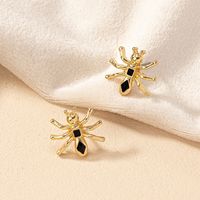 1 Pair Simple Style Ants Enamel Alloy Ear Studs sku image 1