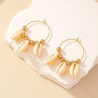 1 Pair Simple Style Shell Patchwork Alloy Drop Earrings main image 1