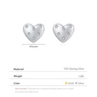 1 Pair Ig Style Elegant Sweet Heart Shape Plating Inlay Sterling Silver Zircon Rhodium Plated Ear Studs main image 5