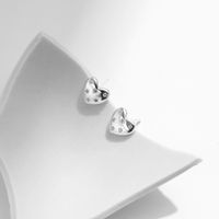1 Pair Ig Style Elegant Sweet Heart Shape Plating Inlay Sterling Silver Zircon Rhodium Plated Ear Studs main image 4