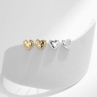 1 Pair Ig Style Elegant Sweet Heart Shape Plating Inlay Sterling Silver Zircon Rhodium Plated Ear Studs main image 1