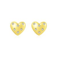1 Pair Ig Style Elegant Sweet Heart Shape Plating Inlay Sterling Silver Zircon Rhodium Plated Ear Studs sku image 2