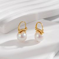 1 Pair Japanese Style French Style Simple Style Twist Inlay Copper Artificial Pearls Drop Earrings main image 10