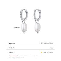 1 Pair Ig Style Elegant Sweet Irregular Plating Inlay Sterling Silver Pearl 14k Gold Plated Rhodium Plated Hoop Earrings main image 6