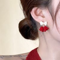 1 Pair Retro Lady Bow Knot Bell Alloy Drop Earrings main image 8