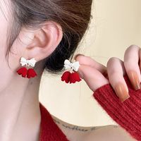 1 Pair Retro Lady Bow Knot Bell Alloy Drop Earrings main image 3
