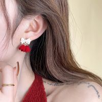 1 Pair Retro Lady Bow Knot Bell Alloy Drop Earrings main image 6