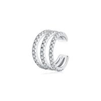 Mode S925 Sterling Silber Drei-schicht Diamant-embedded Ohr Clip Punk Nicht-durchbohrt Ohrringe sku image 1