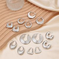 1 Pair Simple Style Commute Shiny Irregular Geometric Circle Plating Stainless Steel Earrings main image 4