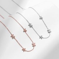 Ig Style Elegant Lady Letter Sterling Silver Rose Gold Plated Rhodium Plated Zircon Necklace In Bulk main image 6