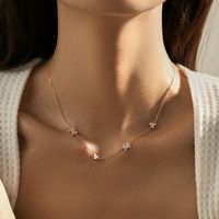 Ig Style Elegant Lady Letter Sterling Silver Rose Gold Plated Rhodium Plated Zircon Necklace In Bulk main image 4
