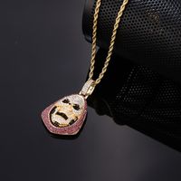 Hip-Hop Vintage Style Rock Geometric 304 Stainless Steel Copper Plating Inlay Zircon K Gold Plated Men'S Pendant Necklace main image 2