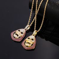 Hip-Hop Vintage Style Rock Geometric 304 Stainless Steel Copper Plating Inlay Zircon K Gold Plated Men'S Pendant Necklace main image 1