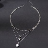 Simple Style Commute Star Oval Rhinestones Alloy Wholesale Three Layer Necklace main image 2