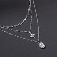 Simple Style Commute Star Oval Rhinestones Alloy Wholesale Three Layer Necklace main image 4
