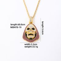 Hip-Hop Vintage Style Rock Geometric 304 Stainless Steel Copper Plating Inlay Zircon K Gold Plated Men'S Pendant Necklace sku image 1