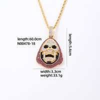 Hip-Hop Vintage Style Rock Geometric 304 Stainless Steel Copper Plating Inlay Zircon K Gold Plated Men'S Pendant Necklace sku image 2