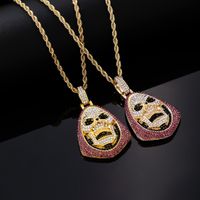 Hip-Hop Vintage Style Rock Geometric 304 Stainless Steel Copper Plating Inlay Zircon K Gold Plated Men'S Pendant Necklace main image 4