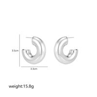 1 Pair Simple Style Commute Shiny Irregular Geometric Circle Plating Stainless Steel Earrings sku image 9