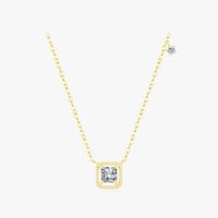 Ig Style Commute Square Sterling Silver Rhodium Plated Zircon Necklace In Bulk main image 2