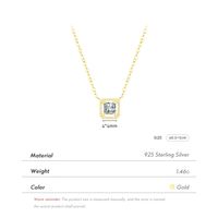 Ig Style Commute Square Sterling Silver Rhodium Plated Zircon Necklace In Bulk main image 5