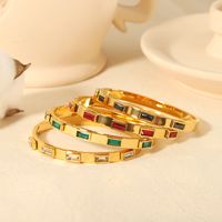Vintage Style Simple Style Circle Color Block 304 Stainless Steel Bangle In Bulk main image 1