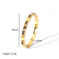 Vintage Style Simple Style Circle Color Block 304 Stainless Steel Bangle In Bulk sku image 1
