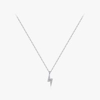Ig Style Simple Style Commute Lightning Sterling Silver 14k Gold Plated Rhodium Plated Zircon Necklace In Bulk main image 2