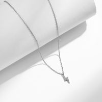 Ig Style Simple Style Commute Lightning Sterling Silver 14k Gold Plated Rhodium Plated Zircon Necklace In Bulk main image 4