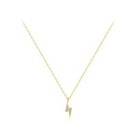 Ig Style Simple Style Commute Lightning Sterling Silver 14k Gold Plated Rhodium Plated Zircon Necklace In Bulk sku image 1