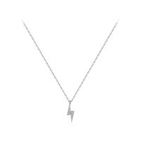 Ig Style Simple Style Commute Lightning Sterling Silver 14k Gold Plated Rhodium Plated Zircon Necklace In Bulk sku image 2