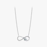 Ig Style Romantic Sweet Infinity Sterling Silver 14k Gold Plated Rhodium Plated Zircon Necklace In Bulk main image 2