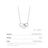 Ig Style Romantic Sweet Infinity Sterling Silver 14k Gold Plated Rhodium Plated Zircon Necklace In Bulk main image 5