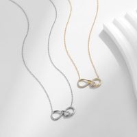 Ig Style Romantic Sweet Infinity Sterling Silver 14k Gold Plated Rhodium Plated Zircon Necklace In Bulk main image 4